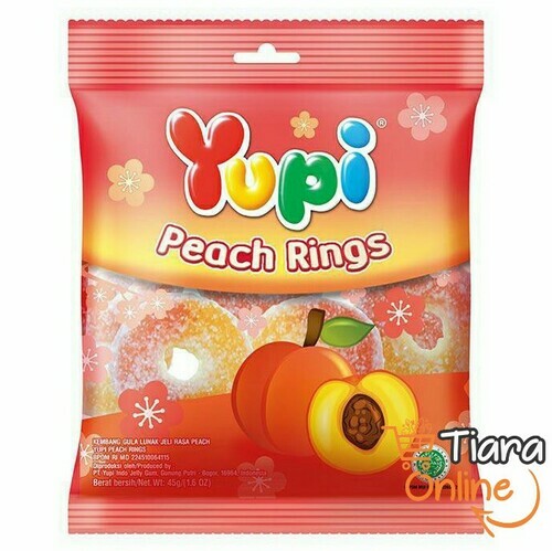 YUPI PEACH RINGS : 45 GR