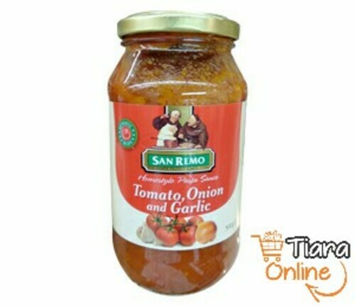 SAN REMO - SAUCE TOMATO,ONION & GARLIC : 500 GR 