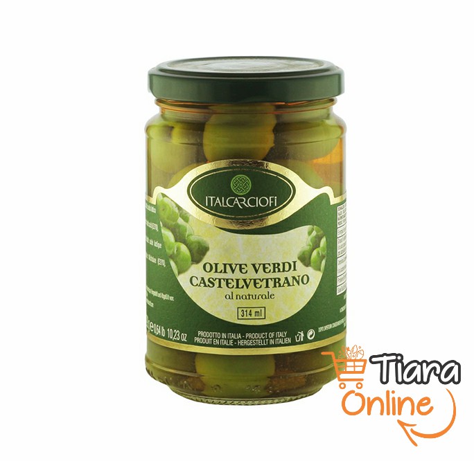 ITALCARCIOFI - GREEN OLIVE PITTED : 314 ML