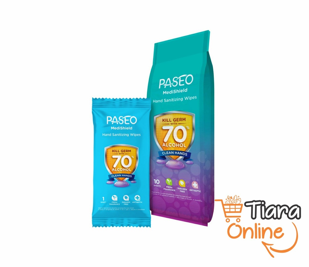 PASEO - MEDISHIELD HAND SANITIZING WIPES : 10'S