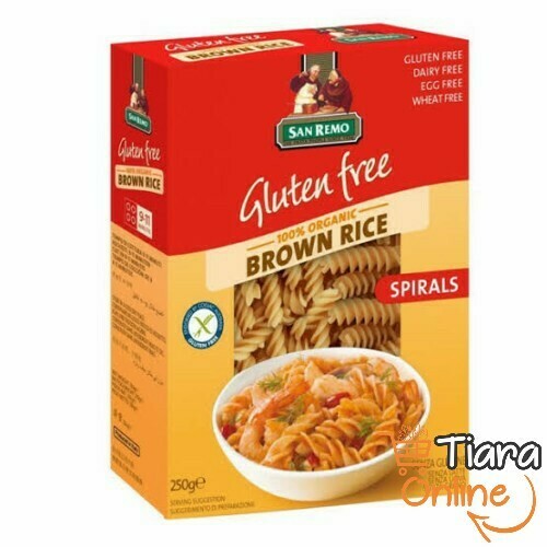 SAN REMO - SPIRALS GLUTEN FREE BROWN RICE : 250 GR