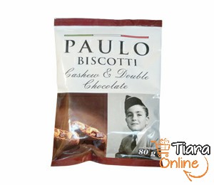 PAULO - BISCOTTI CASHEW & DARK CHOCO : 80 GR 