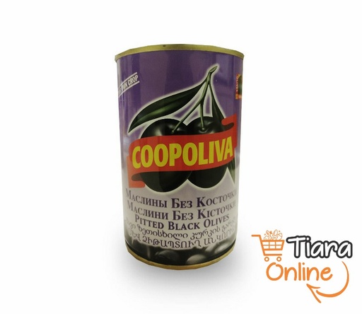 [1013914] COOPOLIVA - BLACK PITTED OLIVES : 385 GR